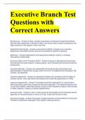 BUNDLE FOR The Executive Branch Exam Questions and Answers All Correct