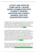  LATEST AND UPDATED COMP-XM RD 1 BOARD QUERY EXAMINATION WITH CORRECT,VERIFIED QUESTIONS AND CORRECT ANSWERS  2023-2024 GUARANTEED PASS!!
