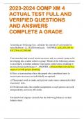 2023-2024 COMP XM 4 ACTUAL TEST FULL AND VERIFIED QUESTIONS AND ANSWERS COMPLETE A GRADE