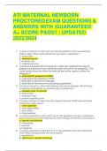 ATI MATERNAL NEWBORN PROCTOREDEXAM QUESTIONS &  ANSWERS WITH |GUARANTEED  A+ SCORE PASS!! | UPDATED 2023/2024