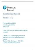 Edexcel a level history paper 3 option 37 mark scheme june 2023