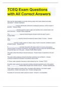 TCEQ Exam Questions with All Correct Answers