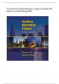 Test Bank for Global Business Today Canadian 4th Edition by Hill McKaig ISBN