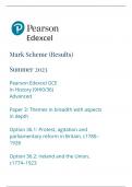 Edexcel A Level History Paper 3 Option 36 Mark Scheme June 2023