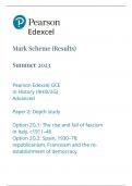 Edexcel A Level History Paper Option 2G Mark Scheme June 2023