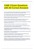 CAIB 3 Exam Questions with All Correct Answers