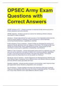 OPSEC Army Exam Questions with Correct Answers