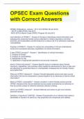 OPSEC Exam Questions with Correct Answers