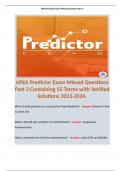 APEA Predictor Exam Missed Questions Part 3 Containing 55 Terms with Verified Solutions 2023-2024.