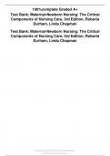 100%complete Graded A+ Test Bank: Maternal-Newborn Nursing: The Critical Components of Nursing Care, 3rd Edition, Roberta Durham, Linda Chapman Test Bank: Maternal-Newborn Nursing: The Critical Components of Nursing Care, 3rd Edition, Roberta Durham, Lind