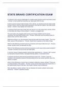 STATE BRAKE CERTIFICATION EXAM QUESTIONS AND ANSWERS