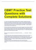CBMT Practice Test Questions with Complete Solutions