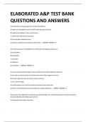 ELABORATED A&P TEST BANK  QUESTIONS AND ANSWERS