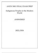 ANTH 3001 FINAL EXAM PREP INDIGENOUS PEOPLES IN THE MODERN WORLD ANSWERED