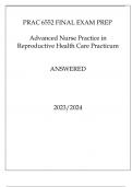 PRAC 6552 FINAL EXAM PREP ADVANCED NURSE PRACTICE IN REPRODUCTIVE HEALTH CARE