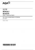 AQA  GCSE BENGALI 8638/SH Paper 2 Speaking Higher Mark scheme including Guidance for Role-plays June 2023