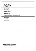 AQA  GCSE BENGALI 8638/RF Paper 3 Reading Foundation Tier Mark scheme June 2023