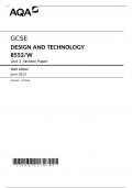AQA GCSE DESIGN AND TECHNOLOGY 8552/W Unit 1 Written Paper Mark scheme June 2023