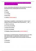 Pharmacognosy and plant chemistry (RED) Questions And 100% Correct Answers 