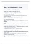 DOD Fire Academy ARFF Exam Questions and Answers Graded A