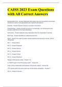 CAISS 2023 Exam Questions with All Correct Answers