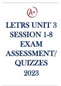 LETRS Unit 3 Session 1-8 Latest Exam updated with complete solutions Q&A