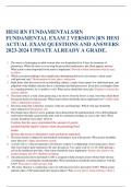 HESI RN FUNDAMENTALS/RN FUNDAMENTAL EXAM 2 VERSION |RN HESI  ACTUAL EXAM QUESTIONS AND ANSWERS  2023-2024 UPDATE ALREADY A GRADE.