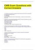 BUNDLE FOR CWB Test Questions with Correct Answers