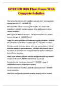 SPECED 358 Final Exam With Complete Solution