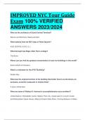 IMPROVED NYC Tour Guide Exam 100% VERIFIED  ANSWERS 2023/2024