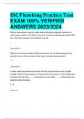 IRC Plumbing Practice Test EXAM 100% VERIFIED  ANSWERS 2023/2024