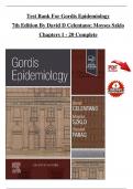 Gordis Epidemiology, 7th Edition TEST BANK By David D Celentano; Moyses Szklo, Verified Chapters 1 - 20, Complete Newest Version