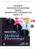 TEST BANK For Guyton and Hall Textbook of Medical Physiology, 14th Edition by John E. Hall; Michael E. Hall, Verified Chapters 1 - 86, Complete Newest Version