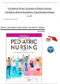 TEST BANK For Wong’s Essentials of Pediatric Nursing, 11th Edition by Marilyn Hockenberry, Cheryl Rodgers, Verified Chapters 1 - 31, Complete Newest Version