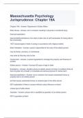 Massachusetts Psychology Jurisprudence Chapter 19A Exam Questions and Answers (Graded A)