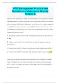 HESI Management Practice test Questions and Answers Already Graded A
