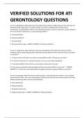 VERIFIED SOLUTIONS FOR ATI  GERONTOLOGY QUESTIONS