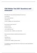 CNA Practice Exam question well tackled 2023/2024