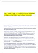  EMT Basic - AAOS - Chapters 1-20 questions and answers 100% guaranteed success.