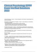 Clinical Psychology EPPP  Exam Verified Solutions 2023
