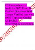 RN Comprehensive Predictor 2023 Form B Verified Questions With Correct Verified Answers 100% Topscore Graded A+ PASS!!! NEW!!!NEW Generation