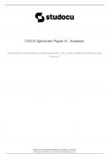 CDCS Specimen Paper A - Answers