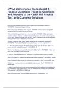 CWEA Maintenance Technologist 1 Practice Questions (Practice Questions and Answers to the CWEA MT Practice Test) with Complete Solutions