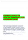 CDA Exam 2023/2024 questions and answers 100% Guaranteed Succes