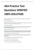 AEA Practice Test  Questions VERIFIED 100% SOLUTION 