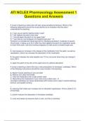 ATI NCLEX Pharmacology Assessment 1 Questions and Answers