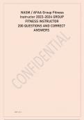 NASM AFAA Group Fitness Instructor 2023 2024 exam 200 questions an answers.