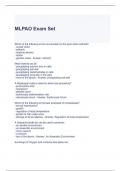 MLPAO Exam Set Questions and Answers