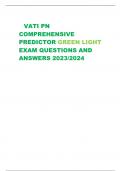 VATI PN  COMPREHENSIVE  PREDICTOR GREEN LIGHT  EXAM QUESTIONS AND  ANSWERS