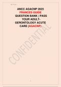 ANCC AGACNP 2023 FRANCES GUIDE QUESTION BANK ADULT GERONTOLOGY ACUTE CARE AGACNP.